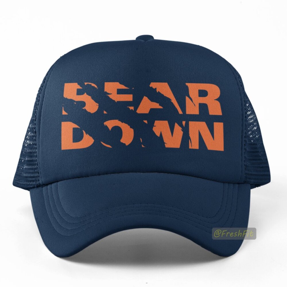 🆕Bear Down Foam Trucker Hat Mesh Snapback Cap Navy